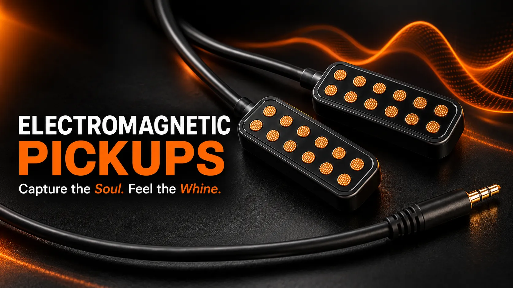 Soul Whine electromagnetic pickups with cables and connector